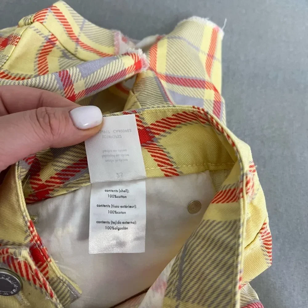 WeWoreWhat Boyfriend Plaid Short Garden Glade size  25 NWT